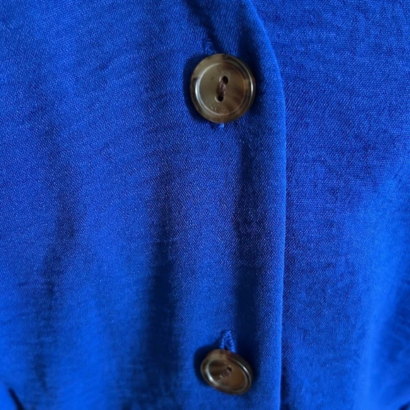 Calvin Klein Blue Casual Button Front Dress - Size 12 - Picture 4 of 10